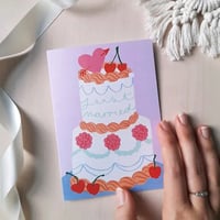 Image 1 of Just Married Wedding Cake Card