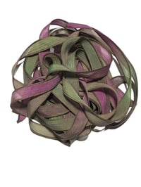 Image 4 of 1PC. SWEET PEA  42" hand dyed wrist wrap bracelet silk ribbon/by COLOR KISSED SILK