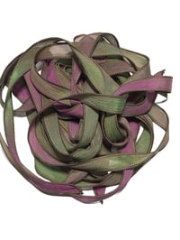 Image 5 of 1PC. SWEET PEA  42" hand dyed wrist wrap bracelet silk ribbon/by COLOR KISSED SILK