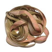 Image 2 of 1PC. SOUTHERN PEACH 42" hand dyed wrist wrap bracelet silk ribbon/by COLOR KISSED SILK