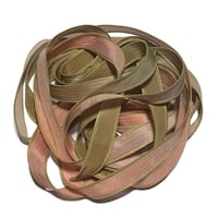 Image 4 of 1PC. SOUTHERN PEACH 42" hand dyed wrist wrap bracelet silk ribbon/by COLOR KISSED SILK