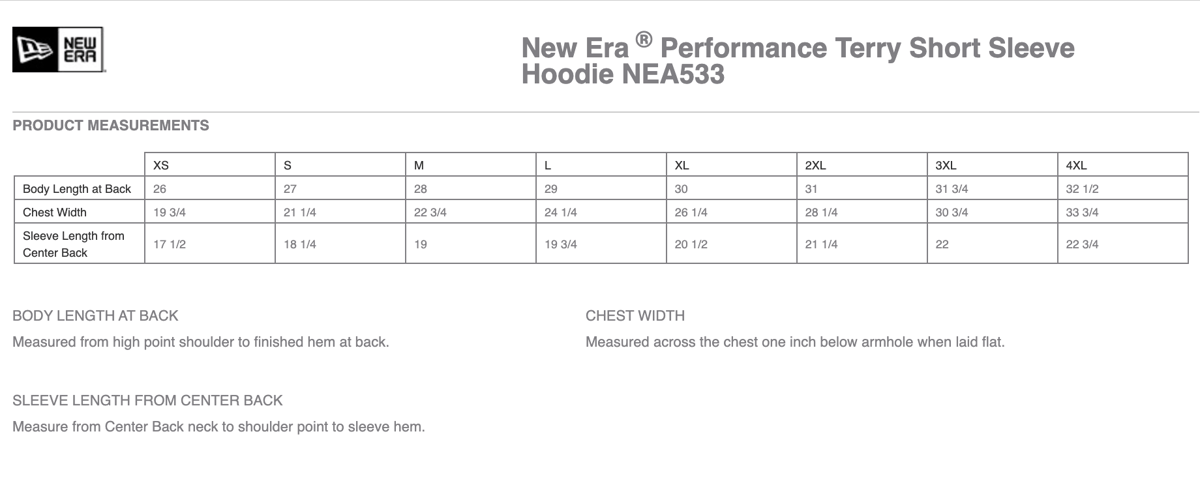 New Era Performance Terry Short Sleeve Hoodie, Product