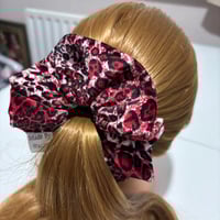 Image 5 of Red Leopard Velvet Handmade Scrunchie | Limited Edition