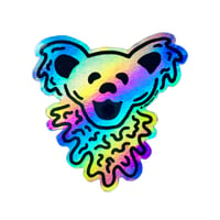 Image 1 of 2.5" Holographic Bear Head Die-Cut Sticker - Gloss Finish