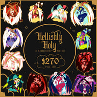 Image 1 of FAULTY ✨ Hellishly Holy Wave 1 ✨ - A Hazbin/Helluva pin set!