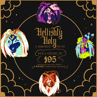 Image 2 of FAULTY ✨ Hellishly Holy Wave 1 ✨ - A Hazbin/Helluva pin set!