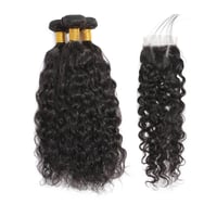 Image 4 of   Brazilian  hair bundles WITH CLOSURE  4x4 transparent or TP 13x4 frontal 
