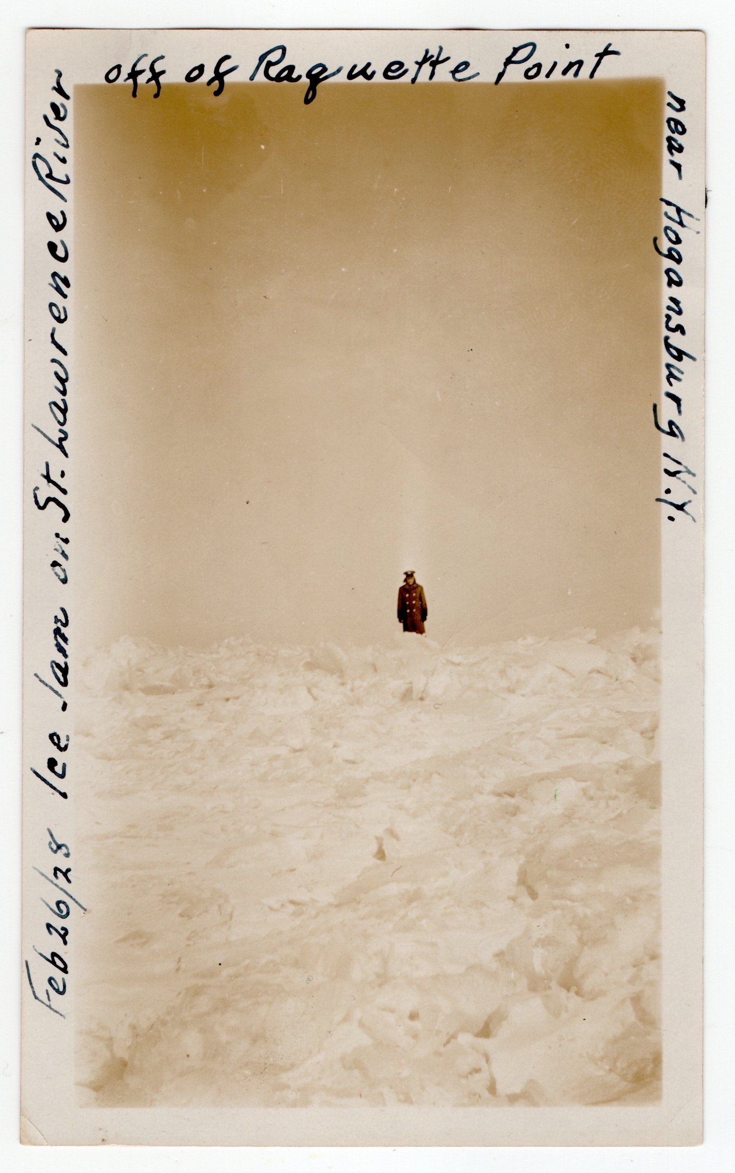 Image of Anonyme: ice jam on St. Lawrence River, Hogansburg, New York ca. 1928