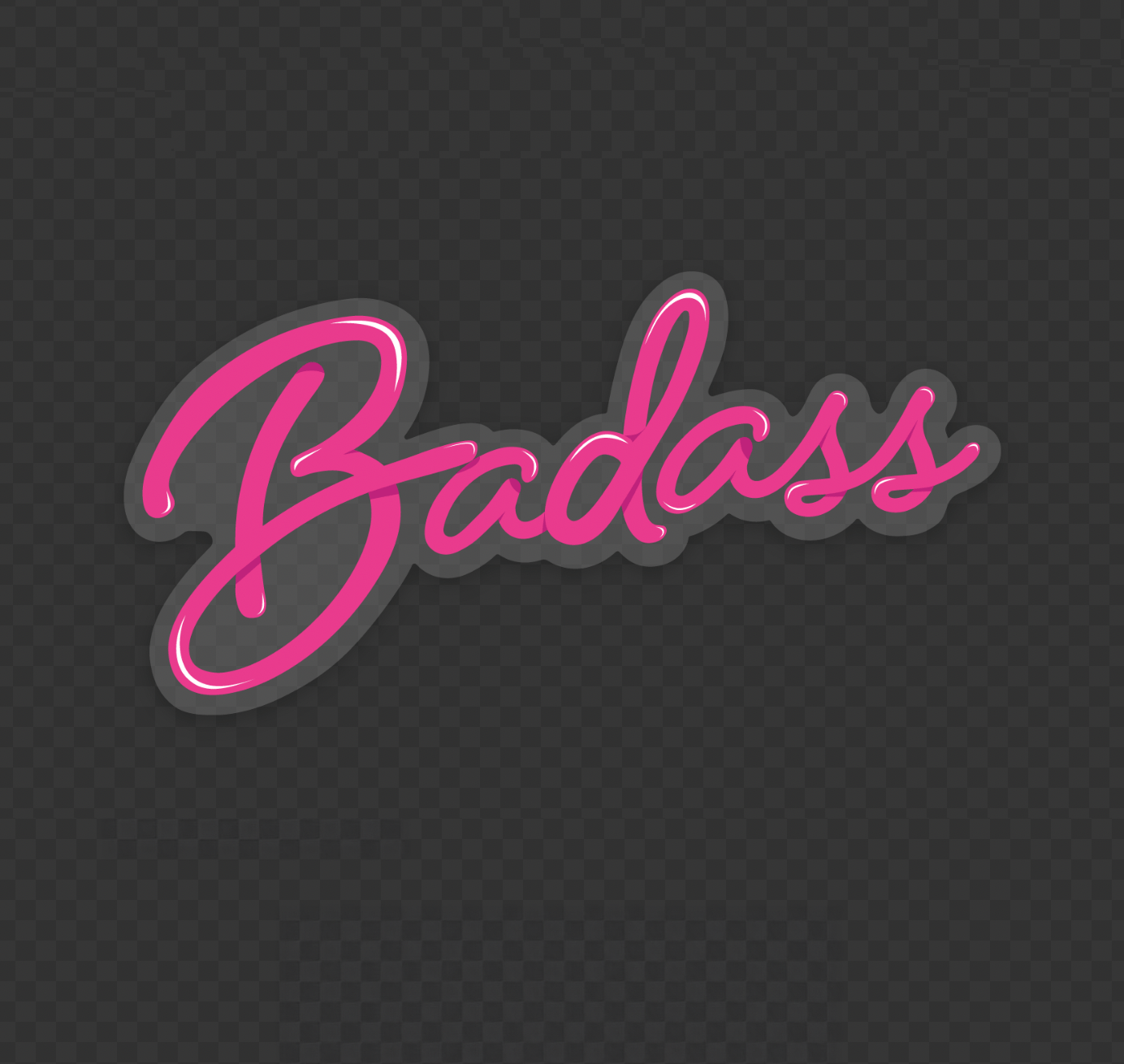 Image of NEW! Badass Script Sticker Pink Clear 