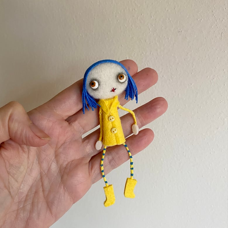 Image of Coraline Inspired Mini Rag Dolly #1
