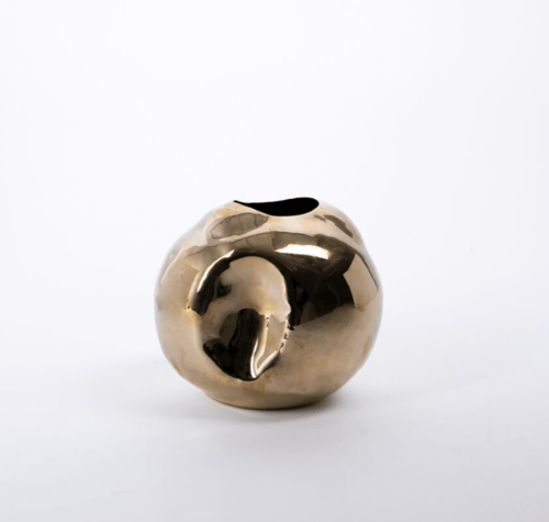 Image of Polished Brass Spherical Vase