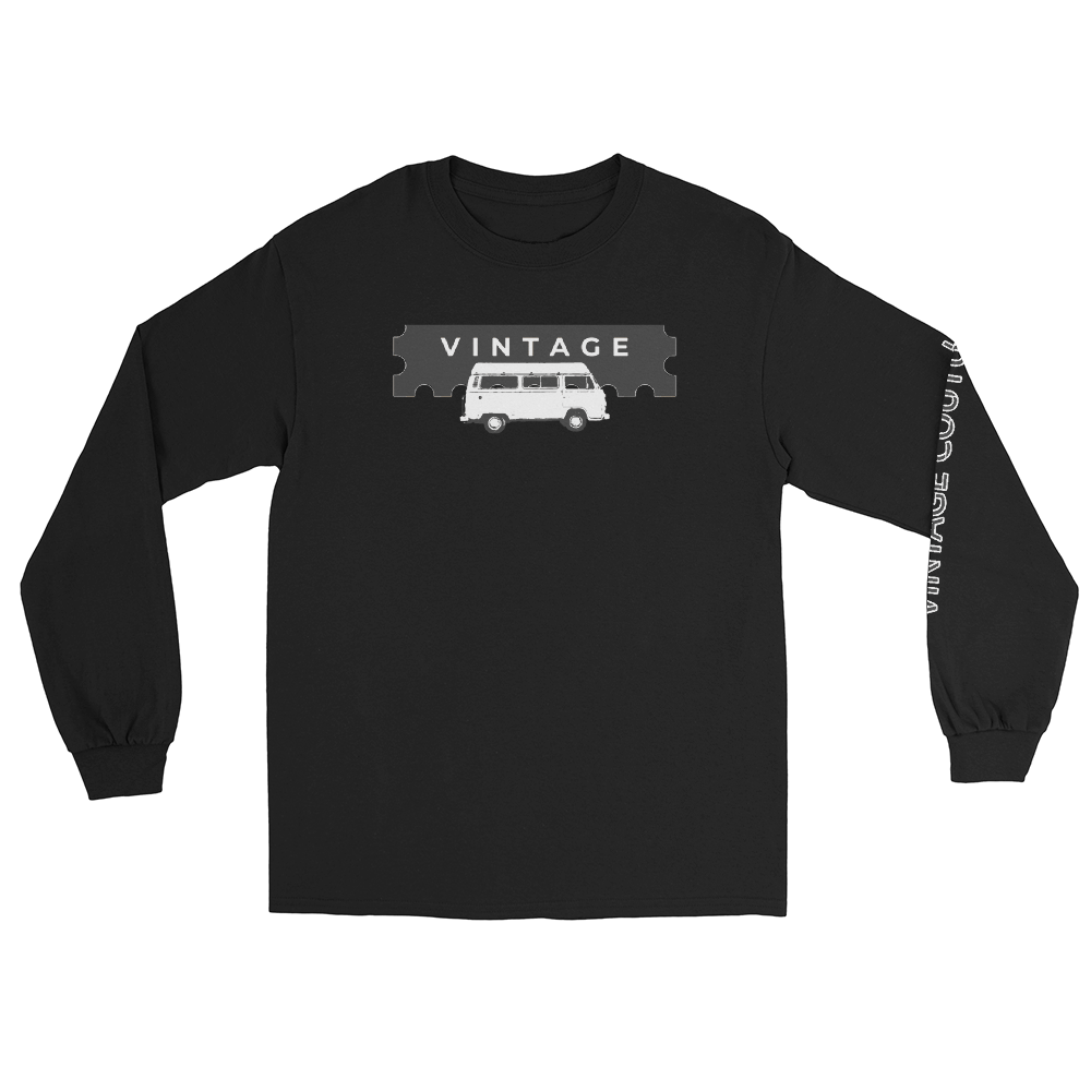 VINTAGE COUTURE MEN'S LONG SLEEVE SHIRT (BLK/ WHT LOGO)