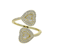 Image 1 of Adjustable Iced Heart Ring