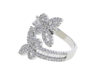 Image 2 of Adjustable Iced Butterfly Ring