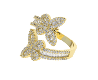 Image 1 of Adjustable Iced Butterfly Ring