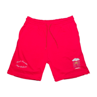 Image 1 of Palm Tree Cursive Logo Shorts (Red)