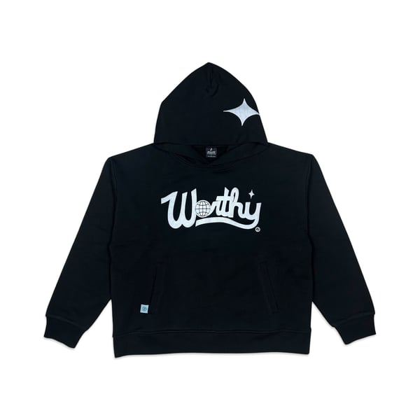 Image of Worthy Script Hoodie Black