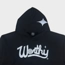 Image 2 of Worthy Script Hoodie Black