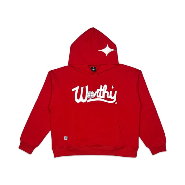 Image of Worthy Script Hoodie Red