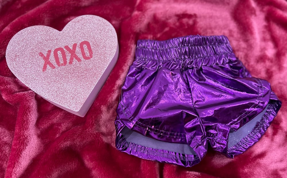 Metallic 2024 purple shorts