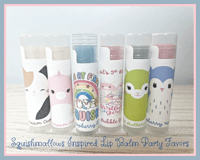Image 1 of SquishMallow Inspired Organic Lip Balm Party Favors 