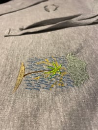 Image 2 of (1of2) Palm Tree Cursive Logo Hoodie (Heather Gray)