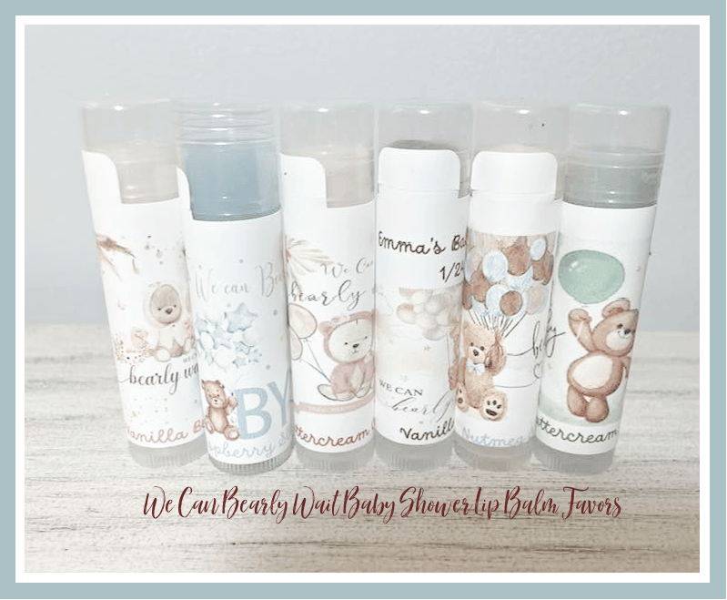 Image of We Can Bearly Wait Organic Lip Balm Baby Shower Favors