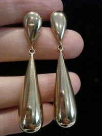 Image 2 of Large retro 9ct drop earrings