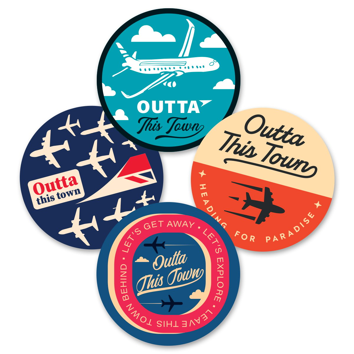 Image of Vintage Travel Coasters | Pack Of 4 | ✈️