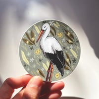 Image 1 of white stork sticker