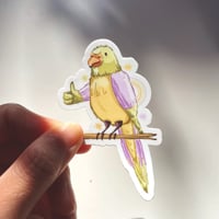 Image 1 of thumbs up parrot sticker