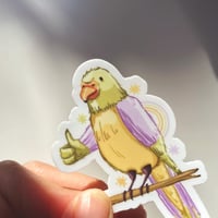 Image 2 of thumbs up parrot sticker