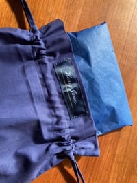 Image 2 of Handmade Blue/Gold Paisley Self Tie Cravat
