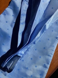 Image 1 of Handmade Light Blue Polka Self Tie Cravat