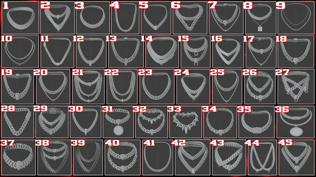 Chain & Pendant OBJ Models | RelentlessdDevShop