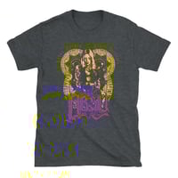 Image 1 of ABSU - LIBER CORDIS CINCTI SERPENTE - PURPLE & YELLOW PRINT (DARK HEATHER, WHITE, BLUE)