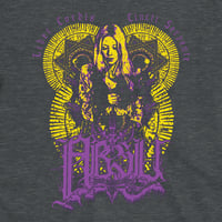 Image 2 of ABSU - LIBER CORDIS CINCTI SERPENTE - PURPLE & YELLOW PRINT (DARK HEATHER, WHITE, BLUE)