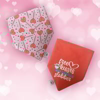 Image 1 of Free Kisses (May Contain Slobber) Reversible Bandana 