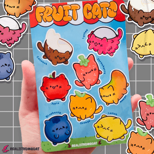 Image of Fruit Cats Sticker Sheet