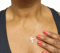 Image 3 of CZ Cross Necklace