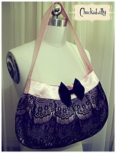 Image of Satin & Black Lace Chickabilly Bag