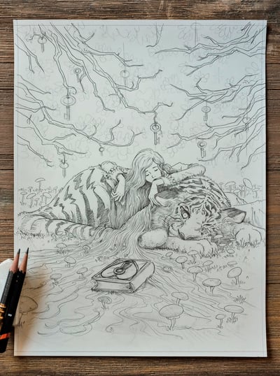 Image of Original Pencil Drawing - WSP NYE '23/24