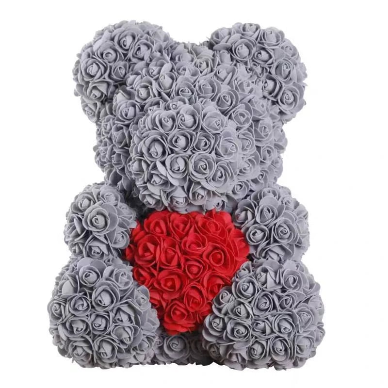 Love Is In Every Season Rose Teddy Bear 1 foot 3in tall Beautiful Artificial Flowers 