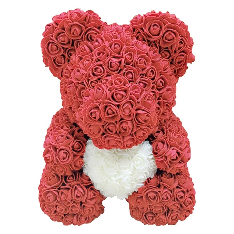 Love Is In Every Season Rose Teddy Bear 1 foot 3in tall Beautiful Artificial Flowers 