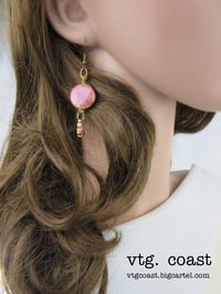 Image 2 of Sunset Pink Moon Earrings