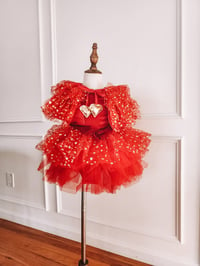 Image 5 of Red & gold tutu leo set