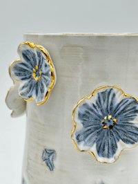 Image 2 of Sapphire Blue Floral Vase (Medium)