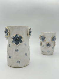 Image 3 of Sapphire Blue Floral Vase (Medium)