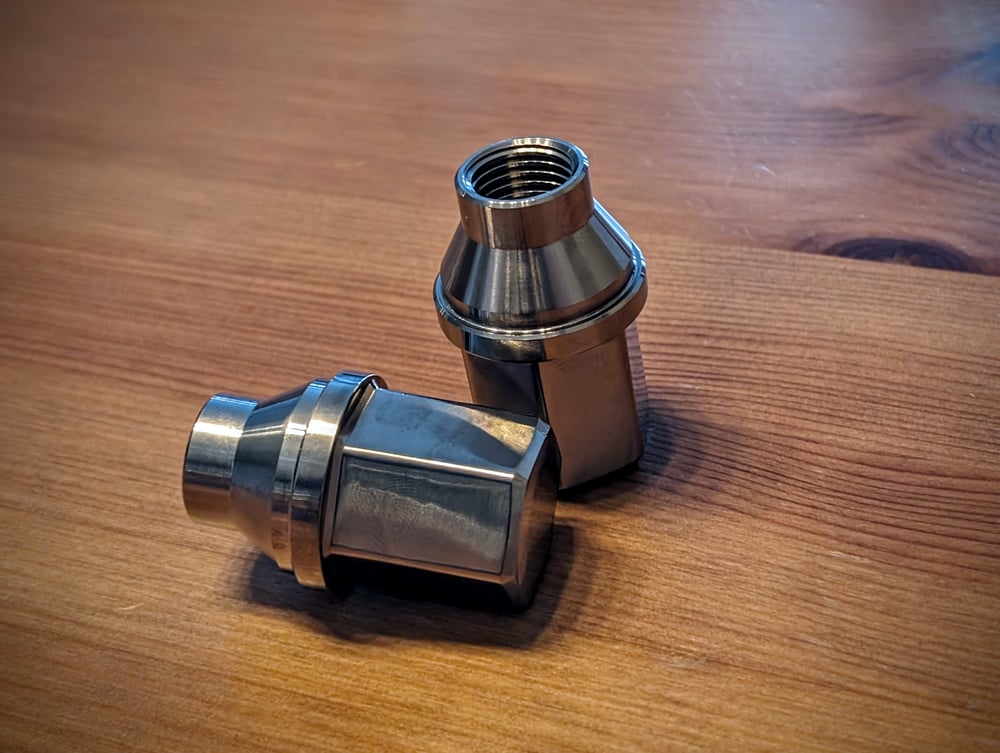 Image of C8 Extended Thread Titanium Lug Nuts