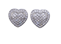 Image 1 of Heart Studded Bling Earrings